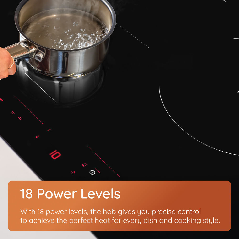Hotpoint HTX8017DCF2 80cm 5 Zone HeatControl Induction Hob with CleanProtect