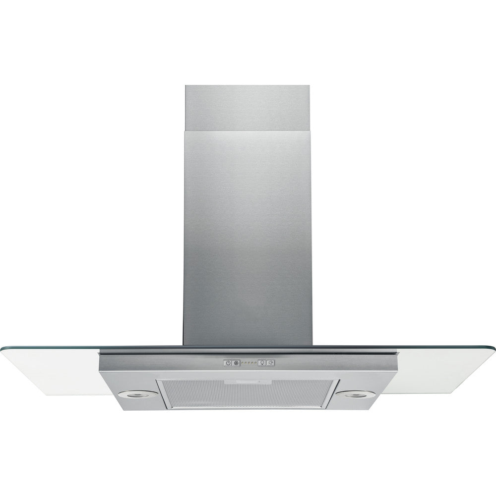 Hotpoint UIF93FLBX 90cm Wide Chimney Island Cooker Hood Stainless Steel