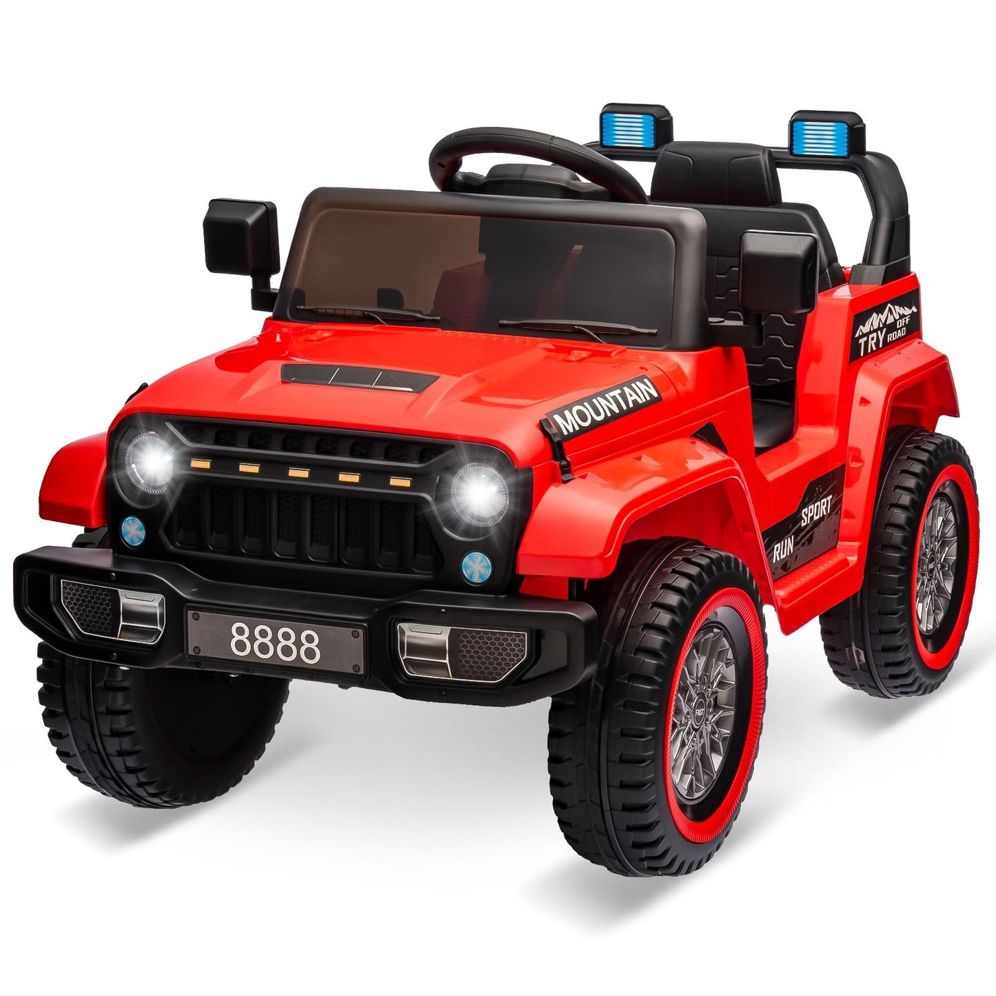 Garvee Ride - P Series: 12V Kids Ride-On Truck For Age 3+, Remote Control, LED, Music, 3 Speeds - Red