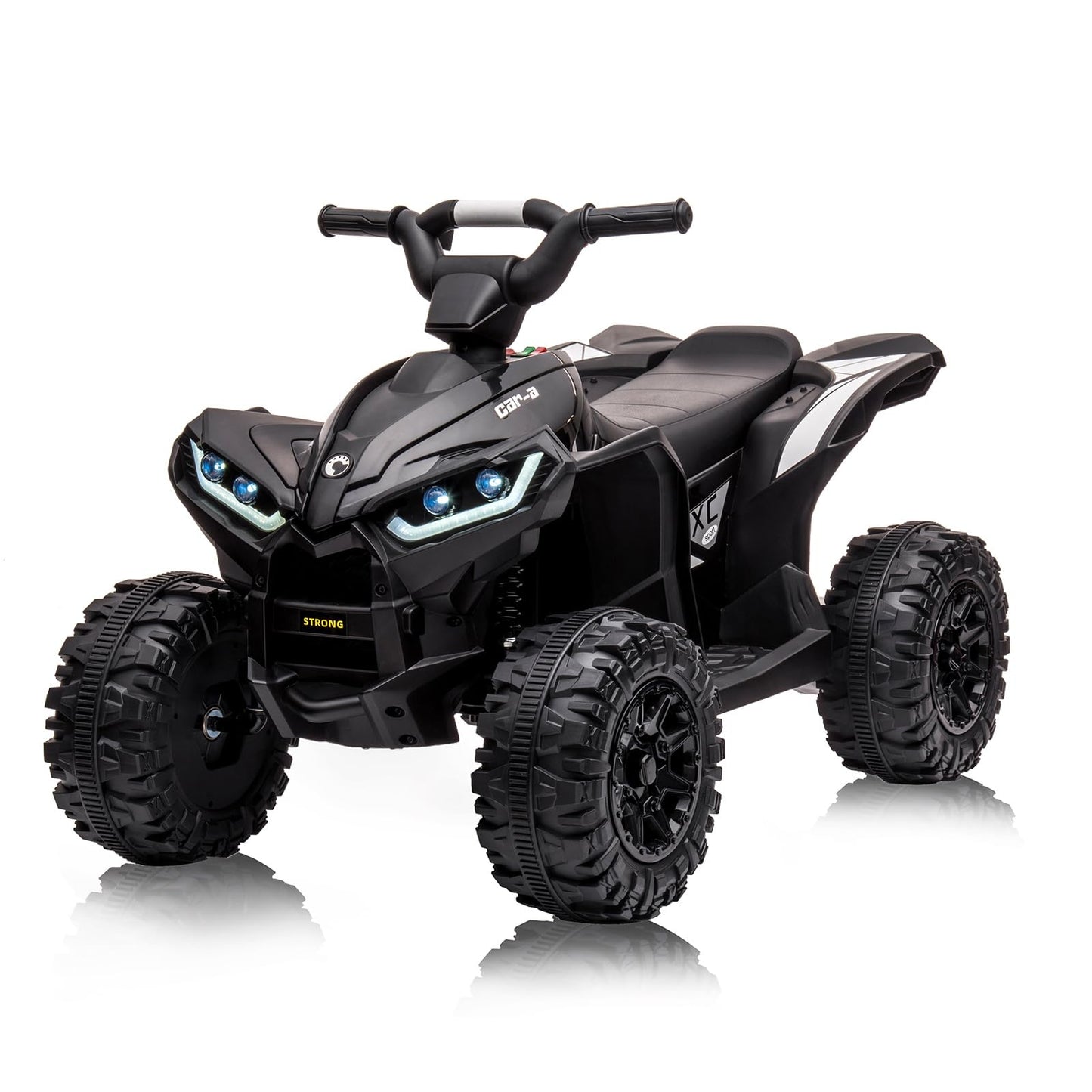 Garvee Ride - P Series: 12V Kids Quad ATV 4 Wheeler, Music, LED Lights, Battery Powered Ride On Toy for Boys Girls, Outdoor Adventure Vehicle Black