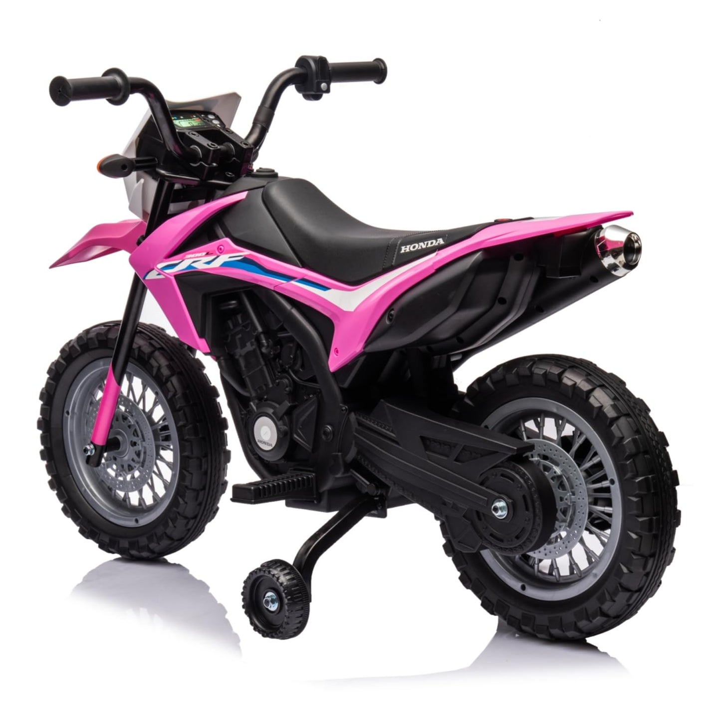 Garvee Ride - P Series: Kids Electric Ride on Motorcycle, Licensed Honda Battery Powered Motorbike Toy, with Training Wheels, Rechargeable Battery, Headlight, Engine Sounds, for Children Girls Boys - Pink