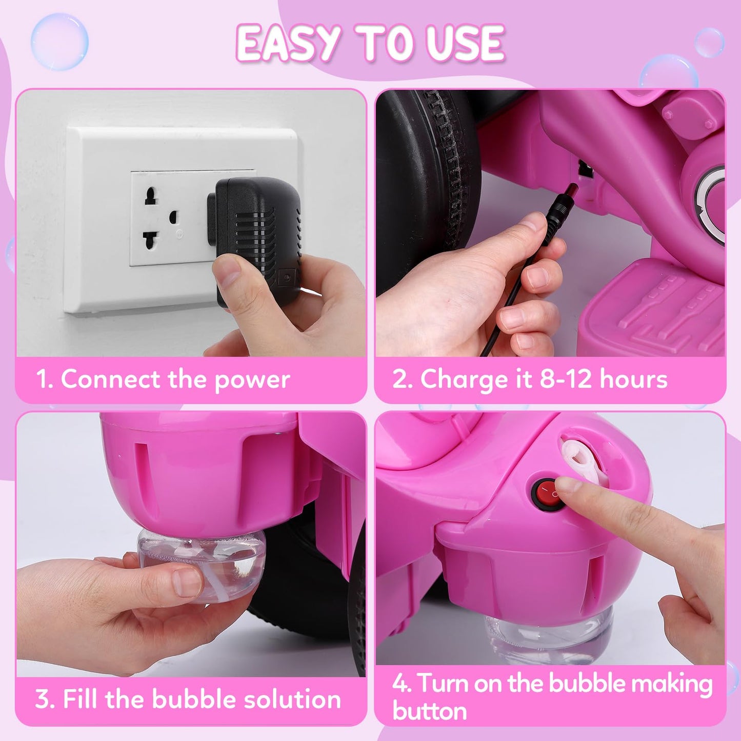 Garvee Ride - P Series: 6V Battery-Powered Electric Motorcycle with 1.9 Mph Speed, Led Headlights, Music, Pedal, Forward/Reverse, 3 Wheels | Motorbike Toy Gift for Toddlers 3 and Up - Pink