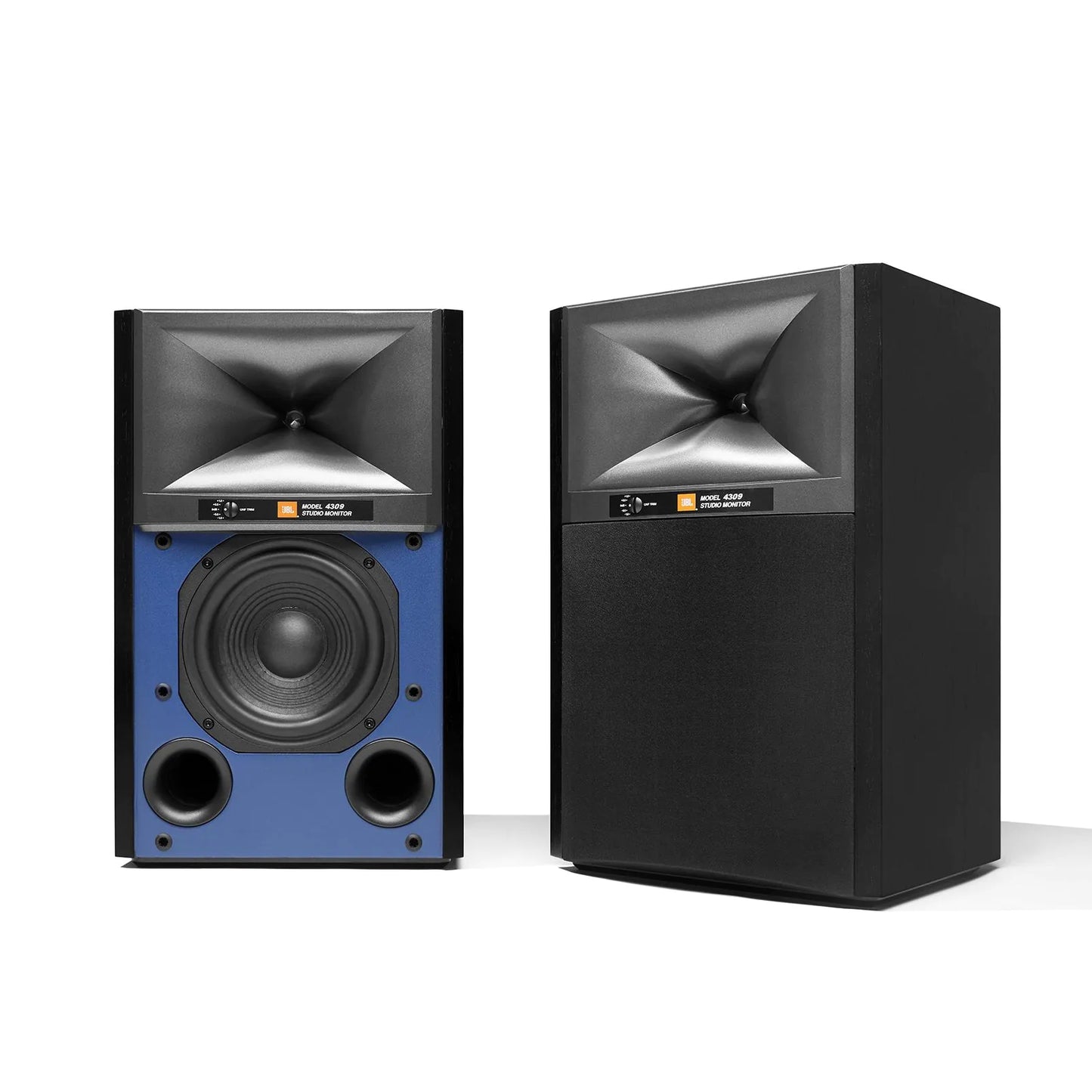 JBL 4309 High Performance Studio Monitor Bookshelf Speakers with JS-65 Stands Pair - Black