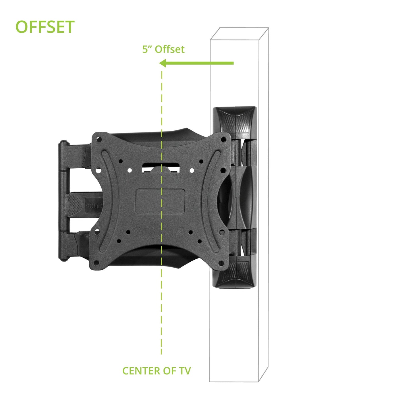 Kanto M300 Full Motion Wall Mount for 26-55 inch TVs Black