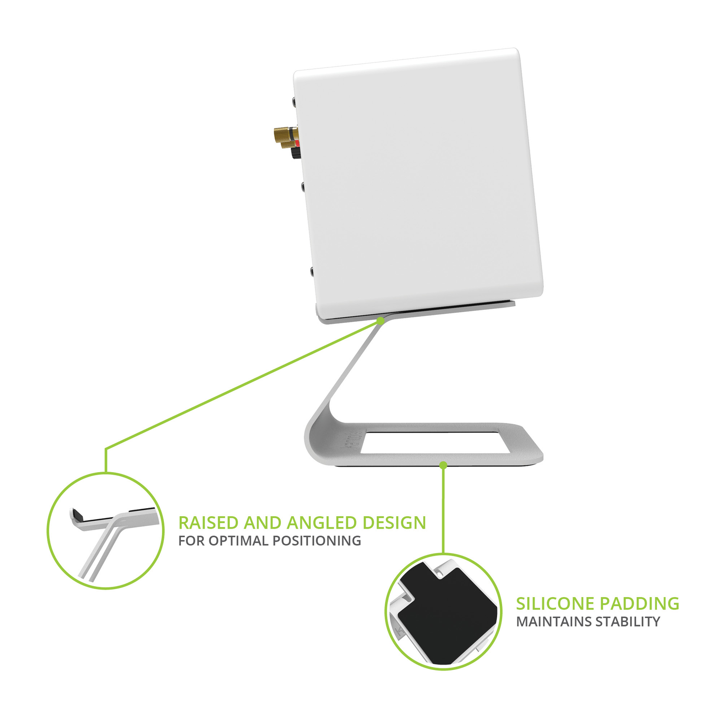 Kanto ORA 100W Powered Reference Desktop Speakers with Bluetooth & SE2 Speaker Stands Package White