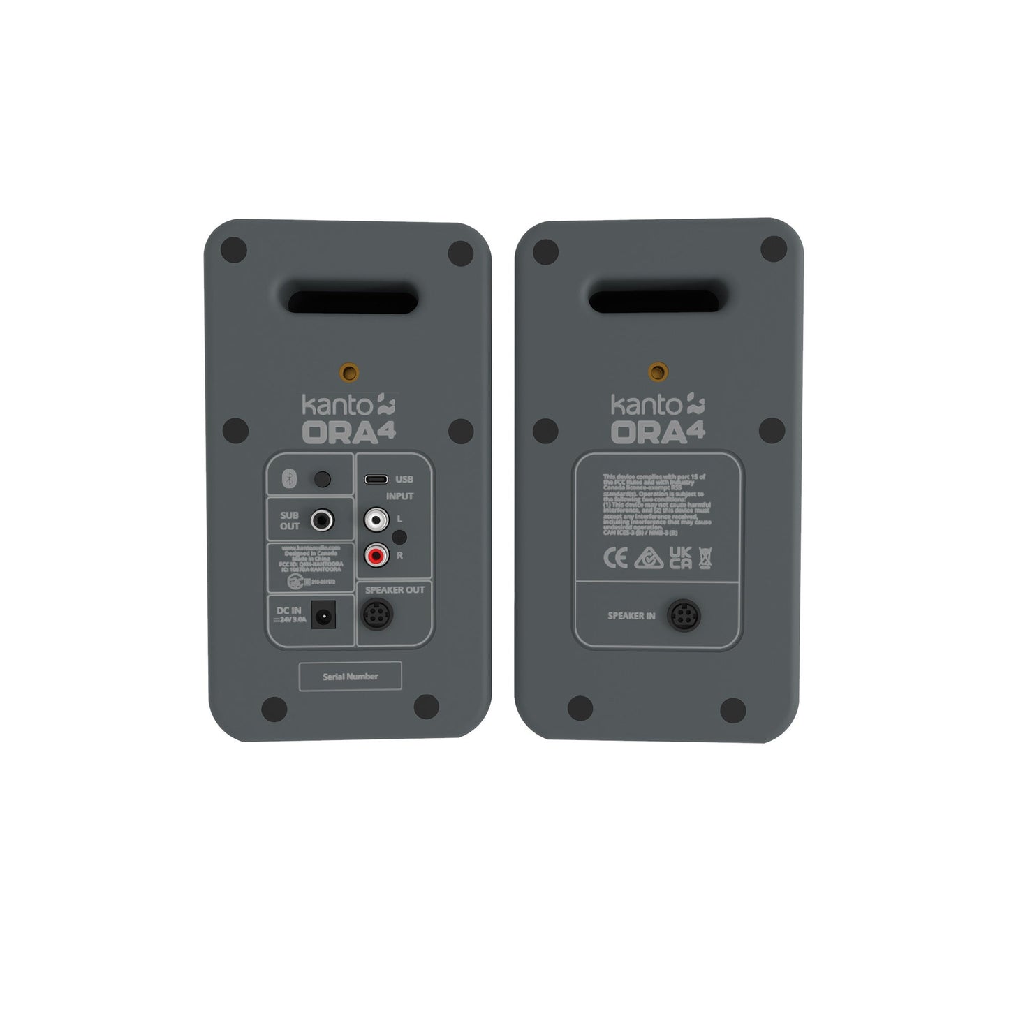 Kanto ORA4 140W Powered Reference Desktop Speakers with Bluetooth Grey