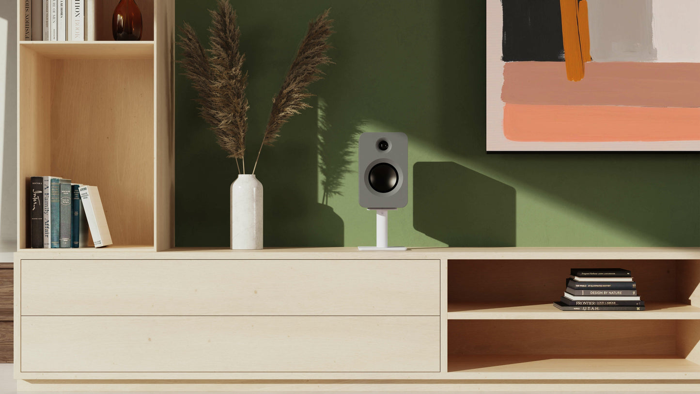 Kanto REN 200W Powered Bookshelf Speakers Pair with HDMI ARC USB-C and Bluetooth 5.3 - Matte Grey