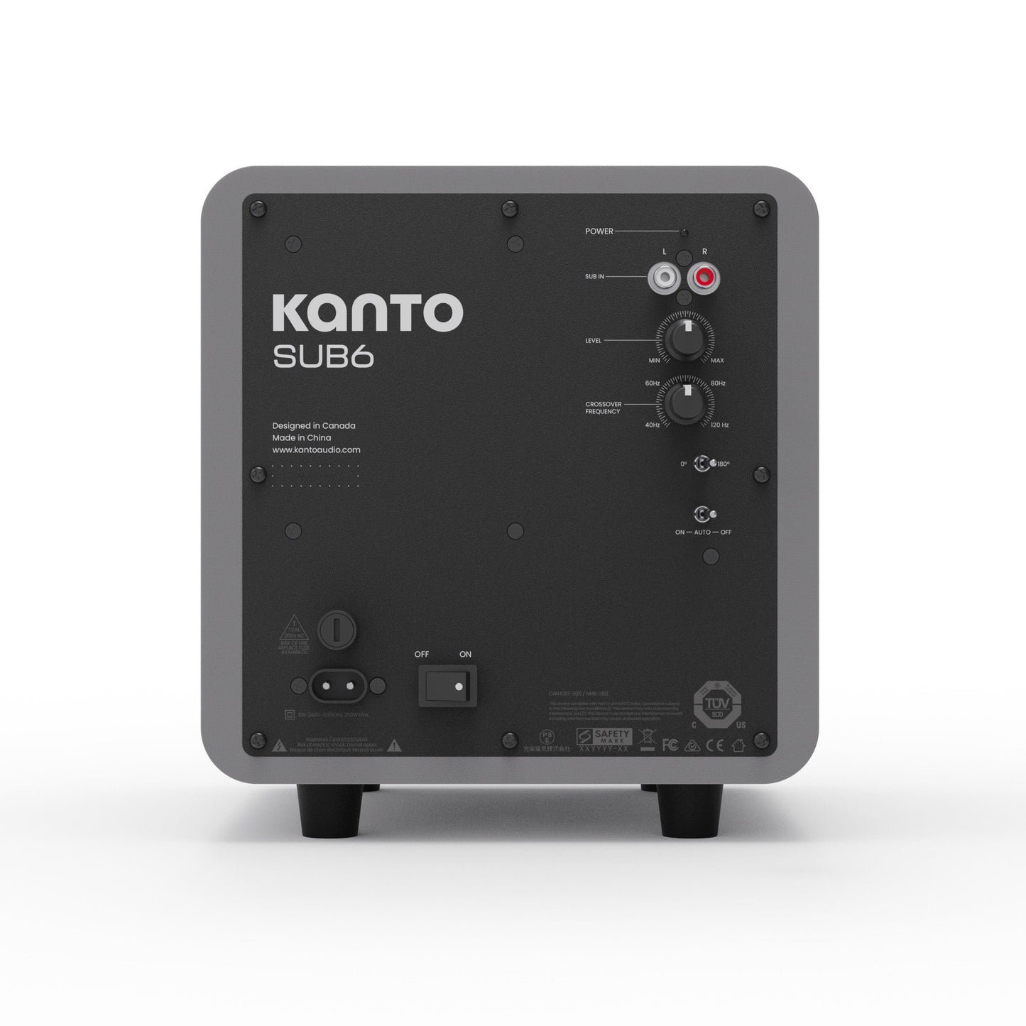 Kanto SUB6 200W 6 Inch Vinyl Subwoofer - Matte Grey