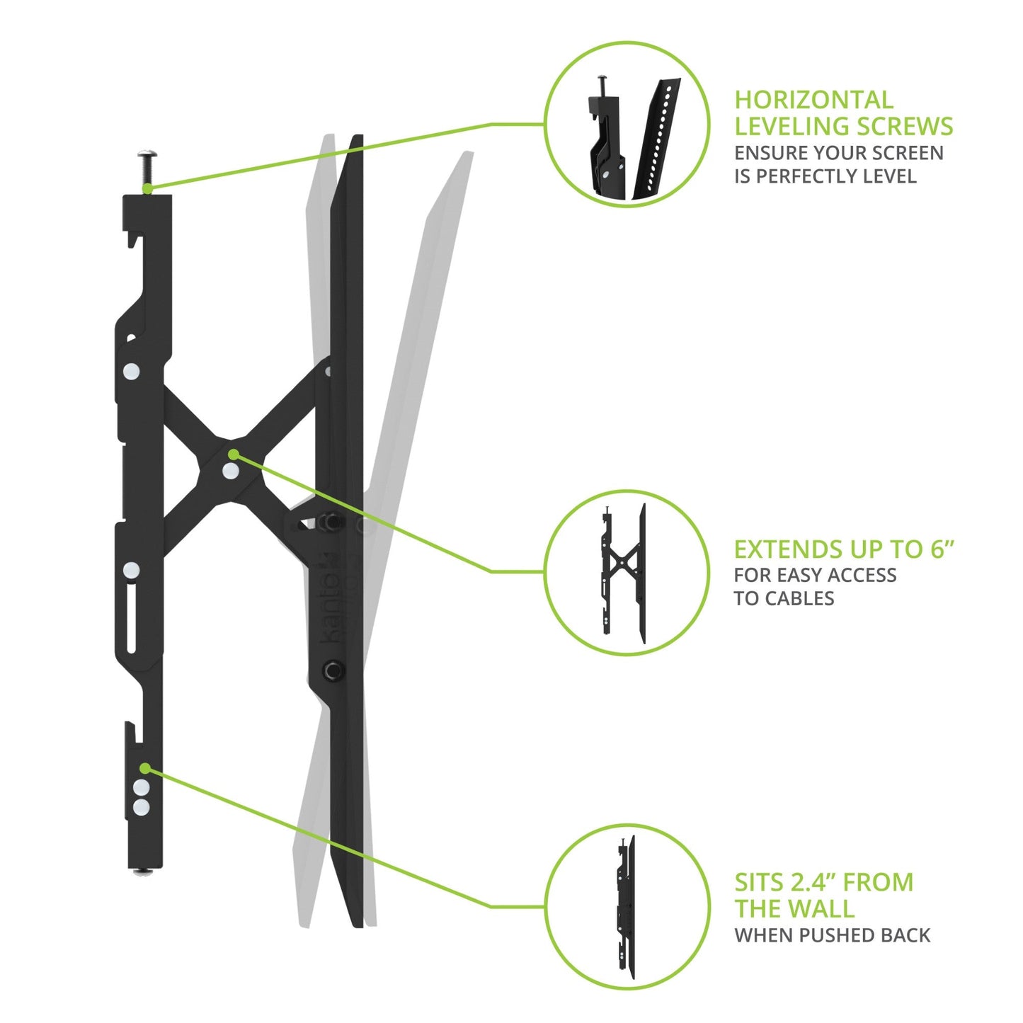 Kanto TE300 Extend And Tilting TV Wall Mount for 43 to 90 inch TVs Black