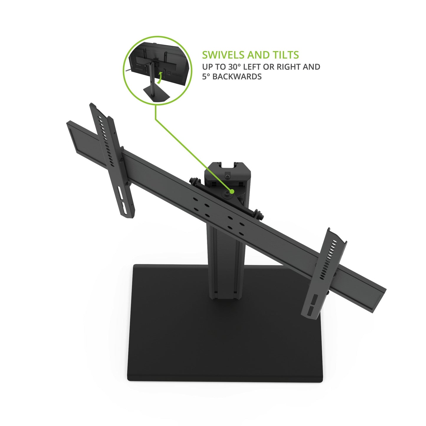 Kanto TTS100 Universal Tabletop TV Stand for 37 to 65 inch TVs Black