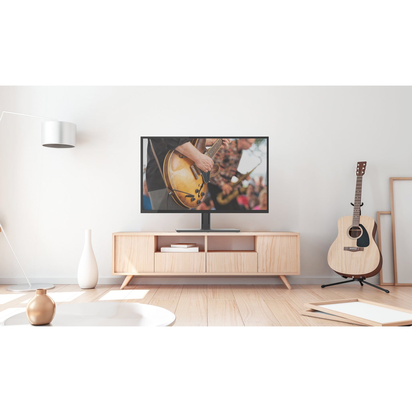 Kanto TTS100 Universal Tabletop TV Stand for 37 to 65 inch TVs Black