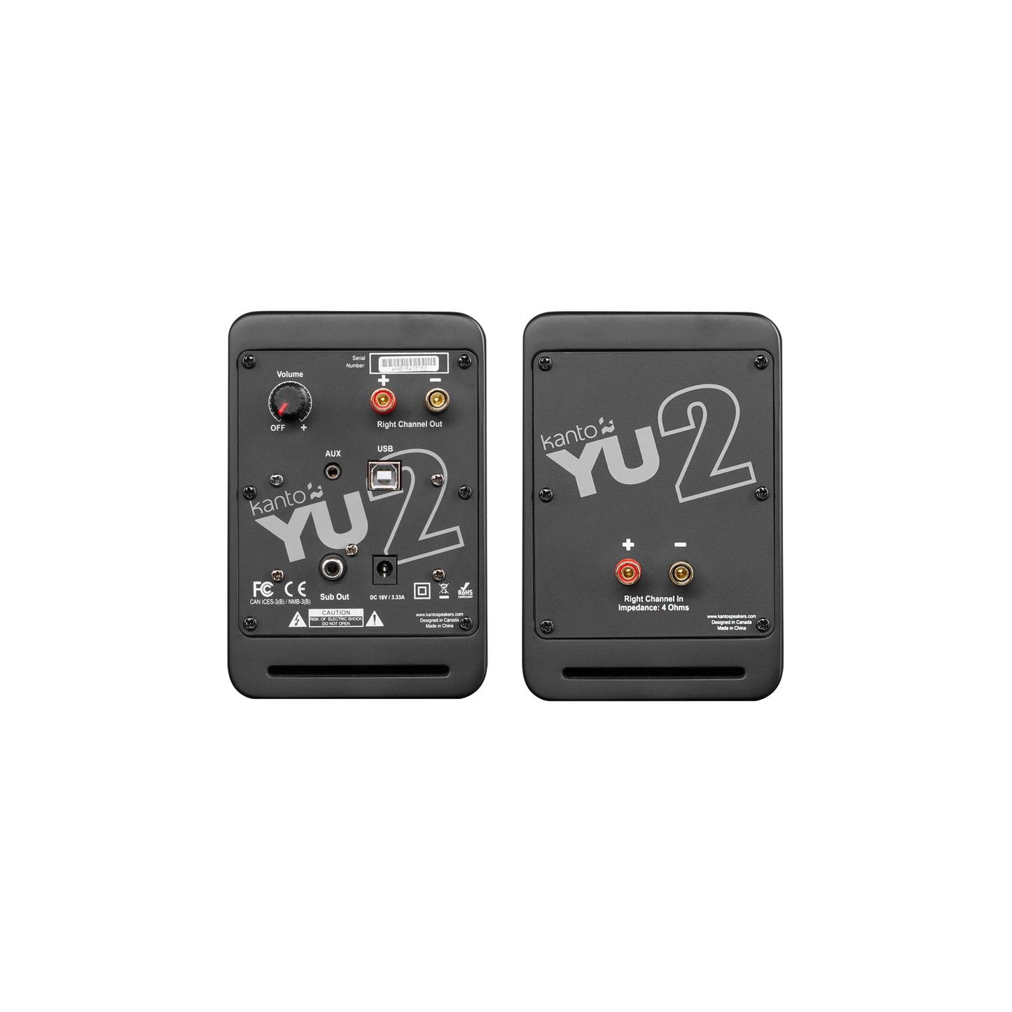 Kanto YU2 Powered Desktop Speakers Matte Black
