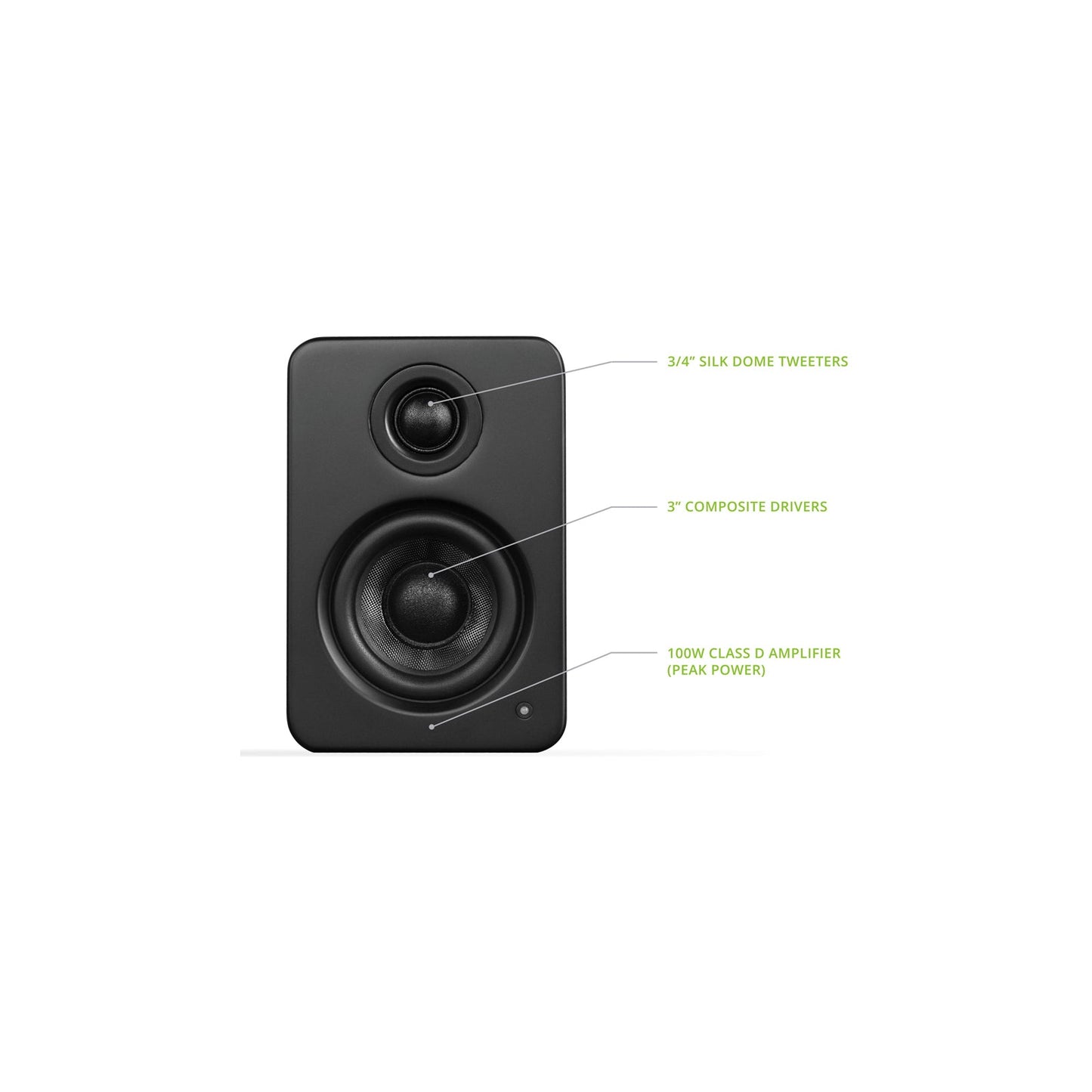 Kanto YU2 Powered Desktop Speakers Matte Black