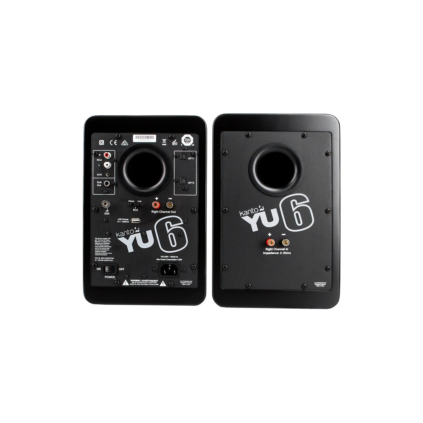 Kanto YU6 Powered Bookshelf Speakers With Bluetooth Matte Black
