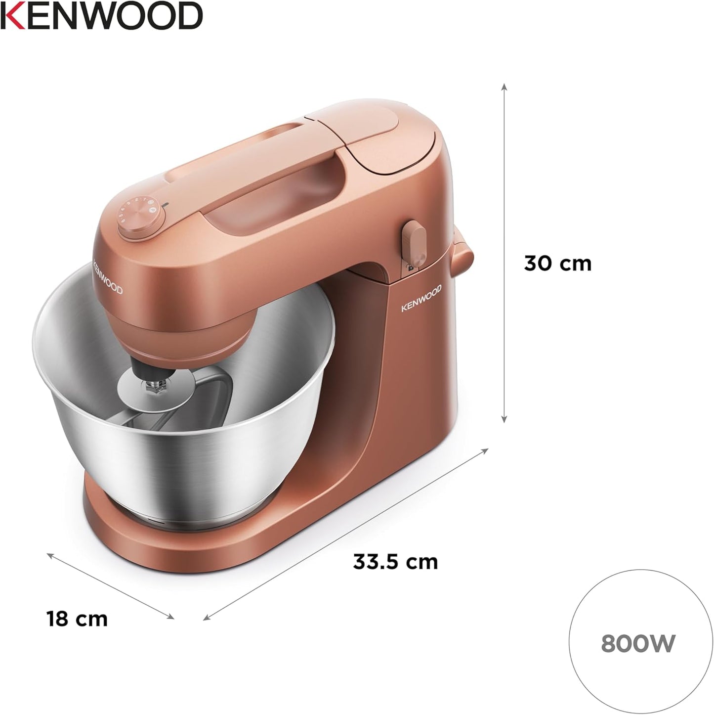 Kenwood KZM35.000RD Go Stand Mixer 4L Bowl 800W - Clay Red