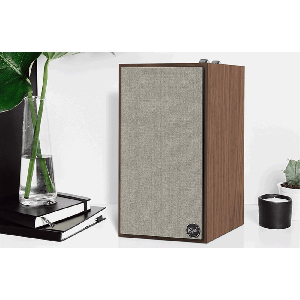 Klipsch The Fives Active Bookshelf Speakers Pair In Walnut