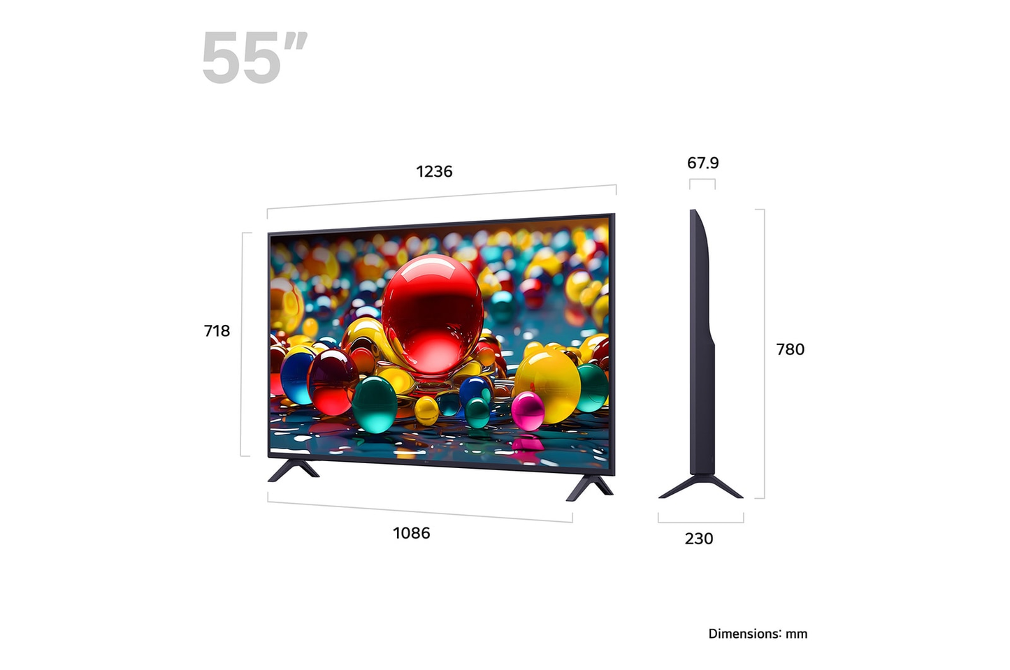 LG 55UA74006LB 55 Inch AI ThinQ UA74 4K UHD HDR Smart TV