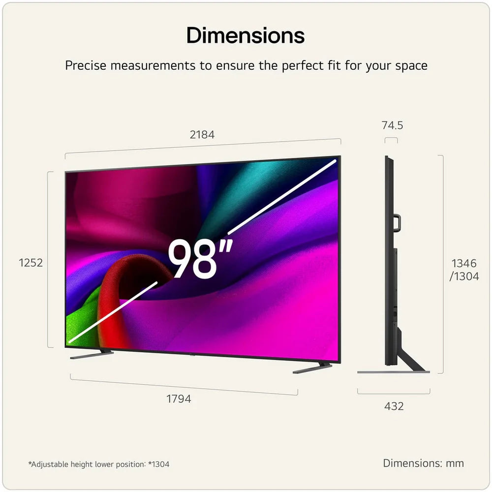 LG 98NU900B6LB 98 Inch NU90 NANO 4K LED Ultra HD HDR Smart AI TV 2026