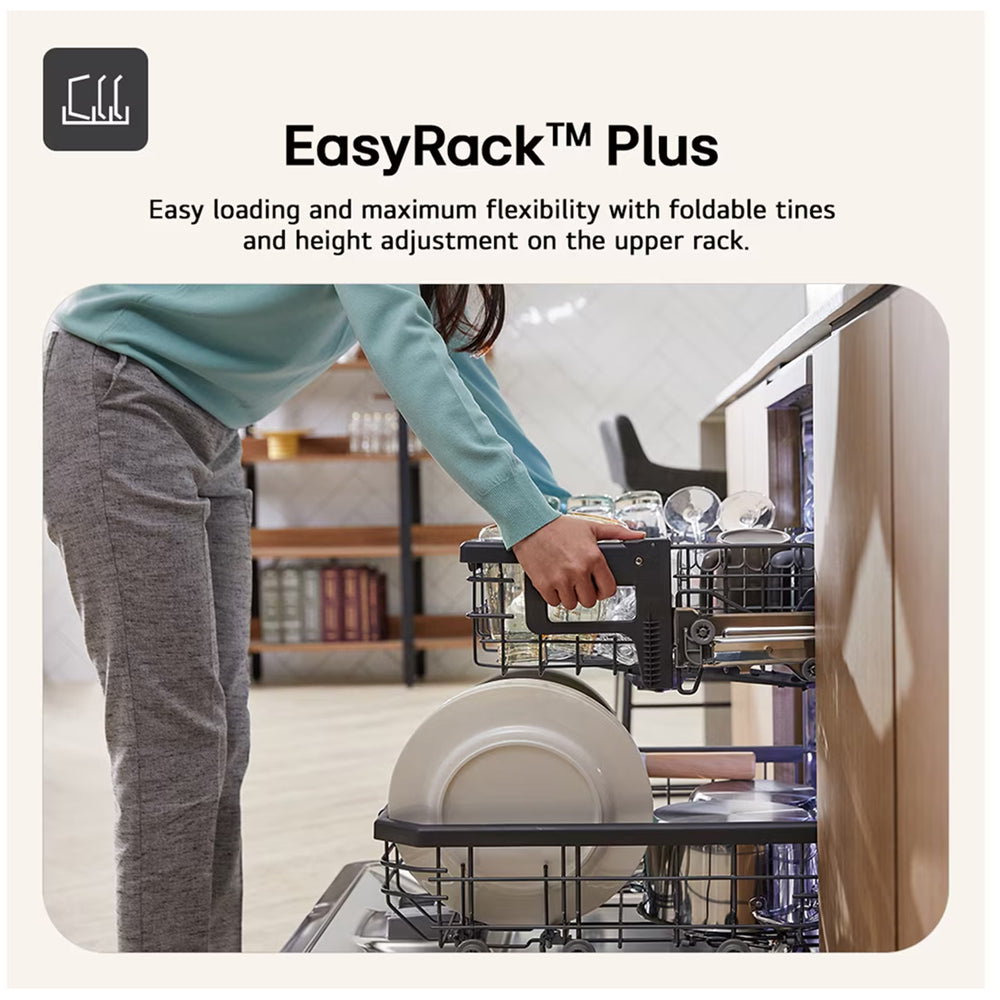 LG DB273TX QuadWash WiFi Connected Full Size Integrated Dishwasher 14 Place Settings