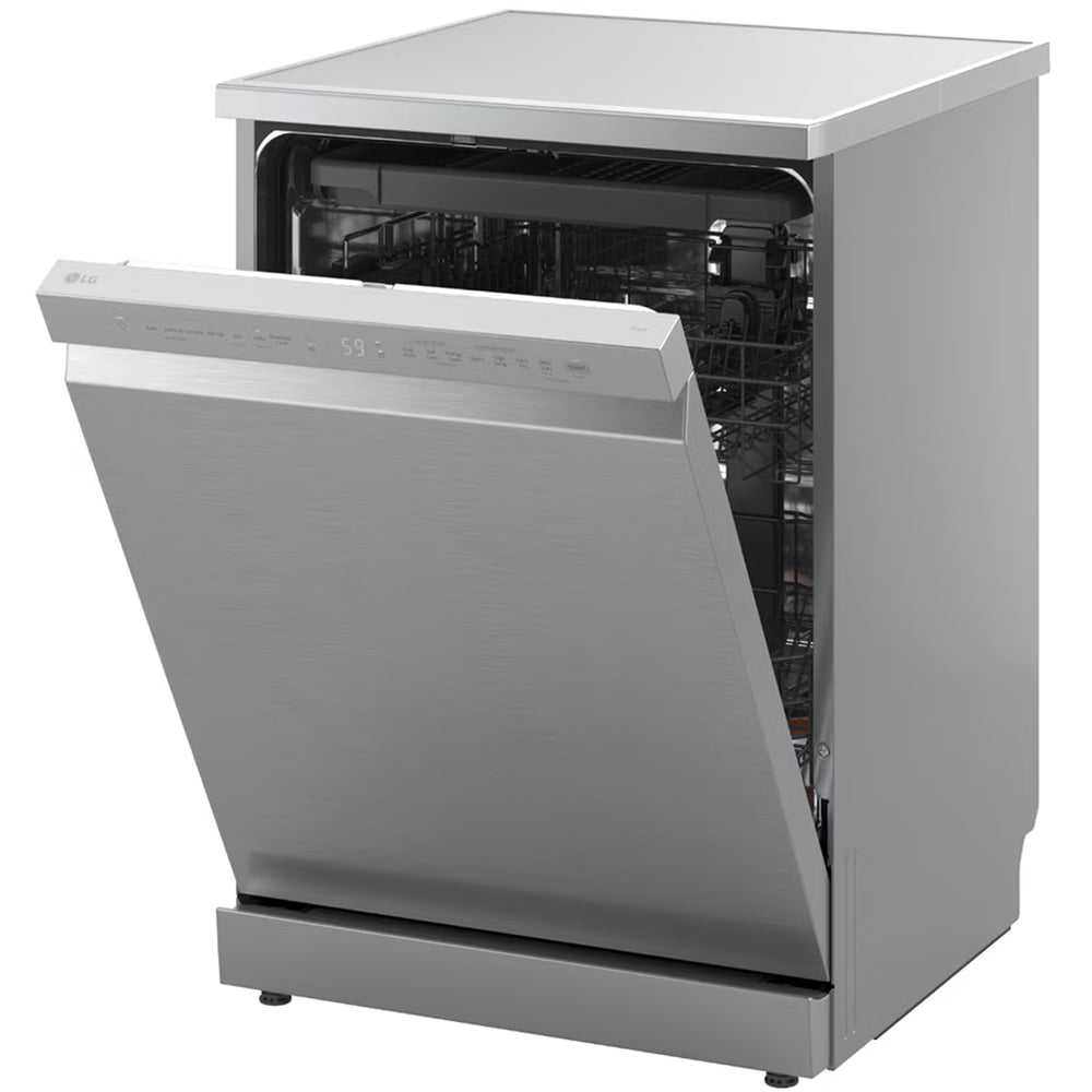 LG DF273FVS TrueSteam QuadWash WiFi Connected Full Size Freestanding Dishwasher 14 Place Settings Silver
