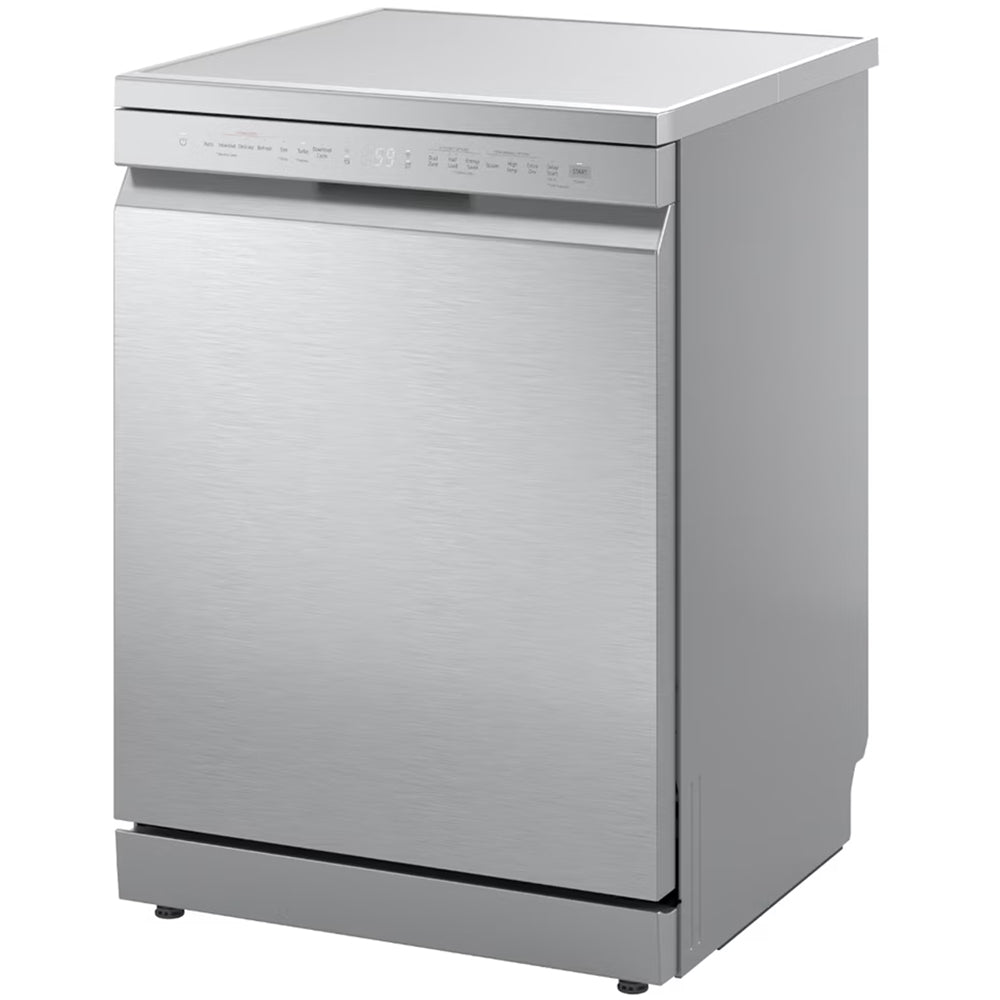 LG DF273FVS TrueSteam QuadWash WiFi Connected Full Size Freestanding Dishwasher 14 Place Settings Silver