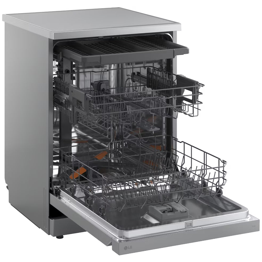 LG DF273FVS TrueSteam QuadWash WiFi Connected Full Size Freestanding Dishwasher 14 Place Settings Silver
