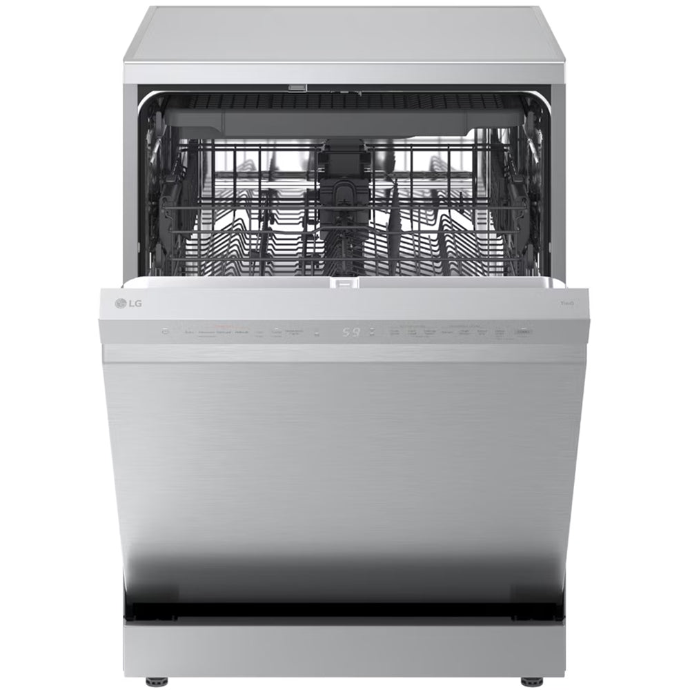LG DF273FVS TrueSteam QuadWash WiFi Connected Full Size Freestanding Dishwasher 14 Place Settings Silver