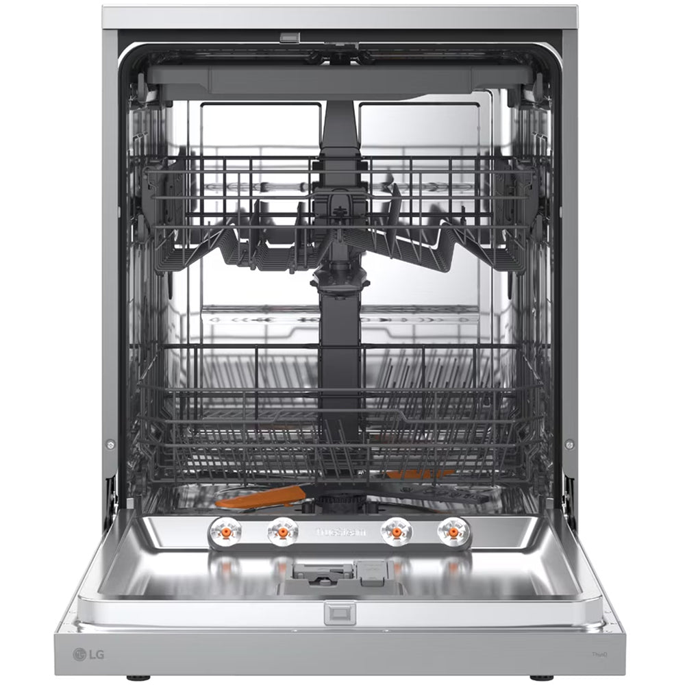 LG DF273FVS TrueSteam QuadWash WiFi Connected Full Size Freestanding Dishwasher 14 Place Settings Silver