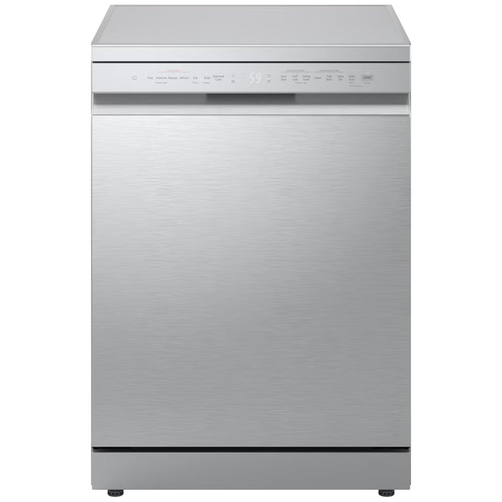 LG DF273FVS TrueSteam QuadWash WiFi Connected Full Size Freestanding Dishwasher 14 Place Settings Silver