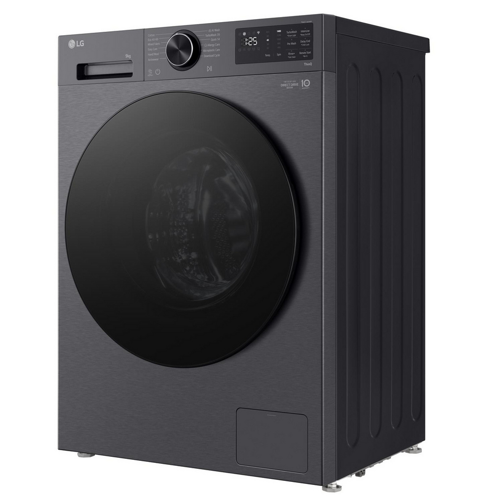 LG F2X50S9TBB 9kg 1200 Spin AI Direct Drive Freestanding Washing Machine Black