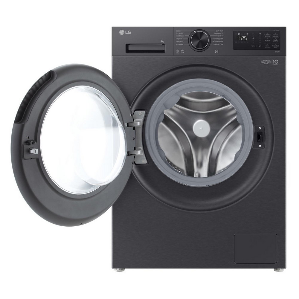 LG F2X50S9TBB 9kg 1200 Spin AI Direct Drive Freestanding Washing Machine Black