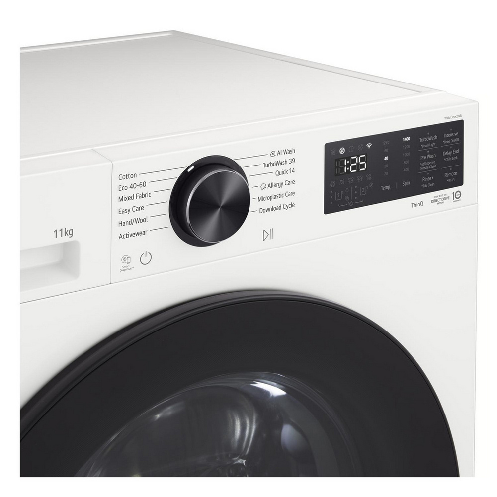 LG F4X5011TWB TurboWash360 11kg 1400 Spin AI Direct Drive Washing Machine White