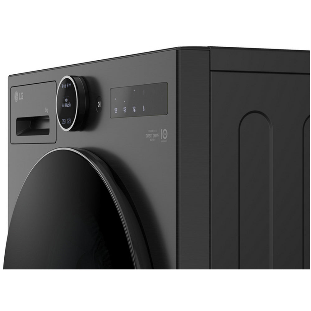 LG F4X7009TBB 9kg 1400 Spin AI Direct Drive Freestanding Washing Machine Black