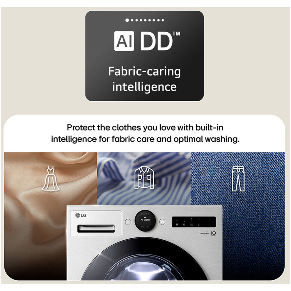 LG F4X7009TBB 9kg 1400 Spin AI Direct Drive Freestanding Washing Machine Black
