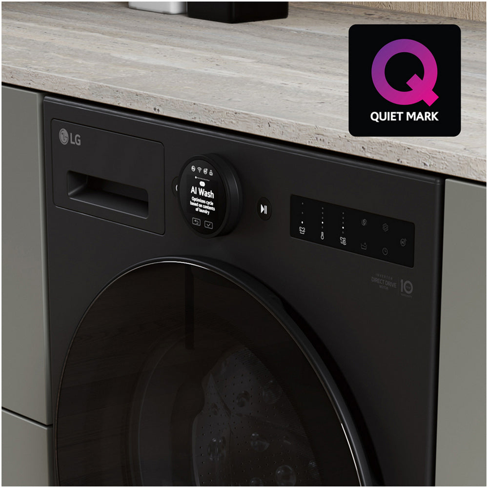 LG F4X7009TBB 9kg 1400 Spin AI Direct Drive Freestanding Washing Machine Black