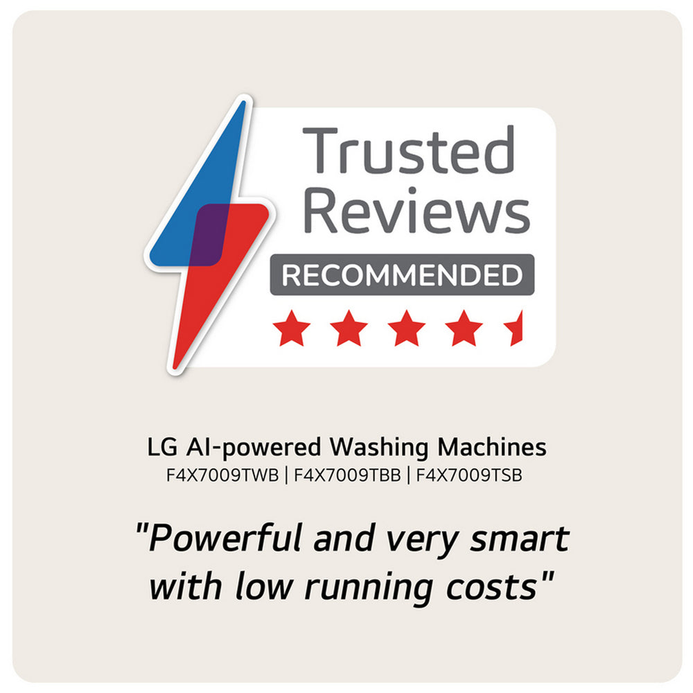 LG F4X7009TBB 9kg 1400 Spin AI Direct Drive Freestanding Washing Machine Black