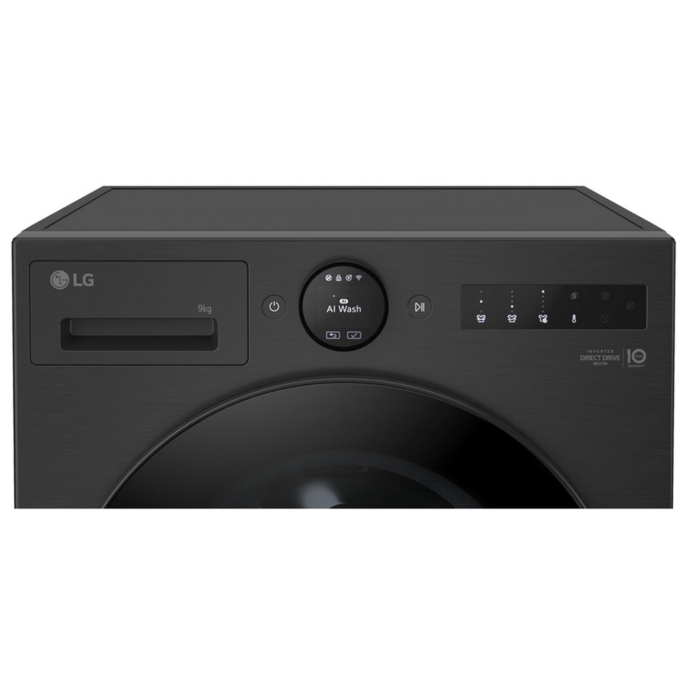 LG F4X7009TBB 9kg 1400 Spin AI Direct Drive Freestanding Washing Machine Black
