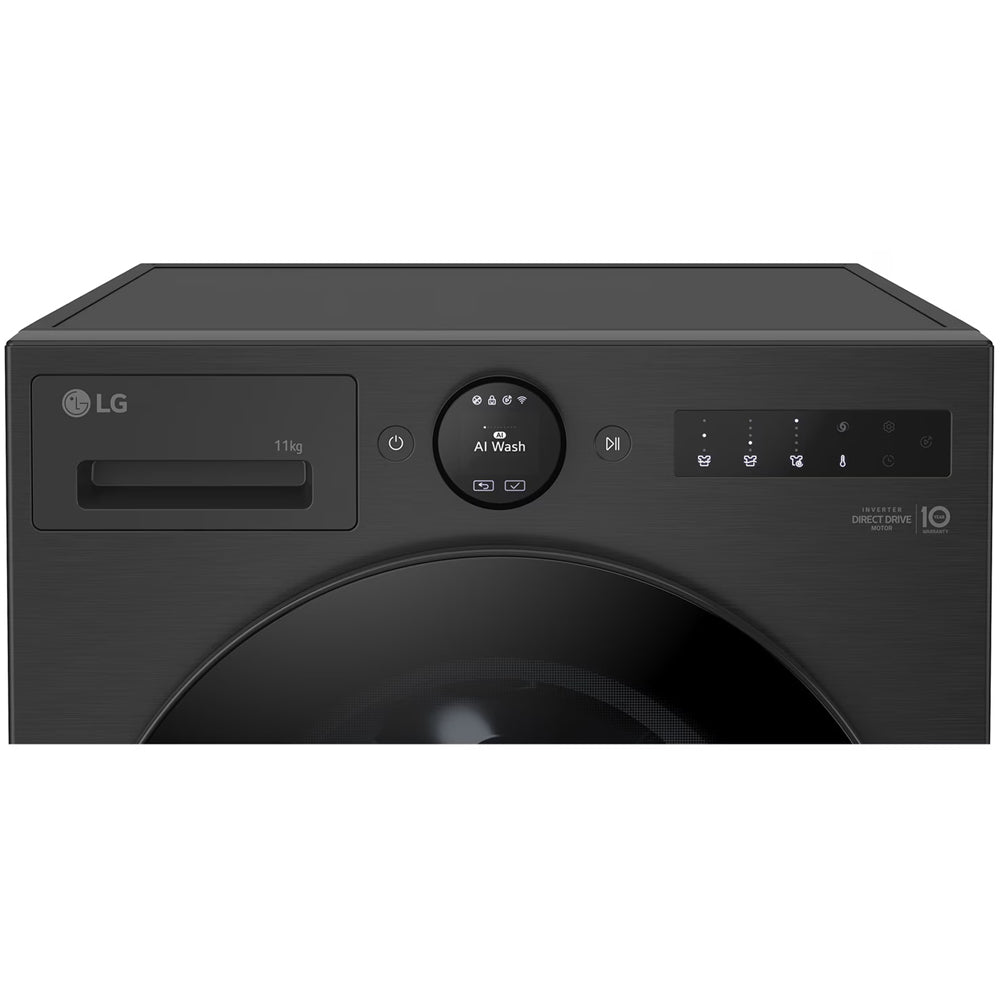 LG F4X7011TBB TurboWash360 11kg 1400 Spin AI Direct Drive Freestanding Washing Machine Black