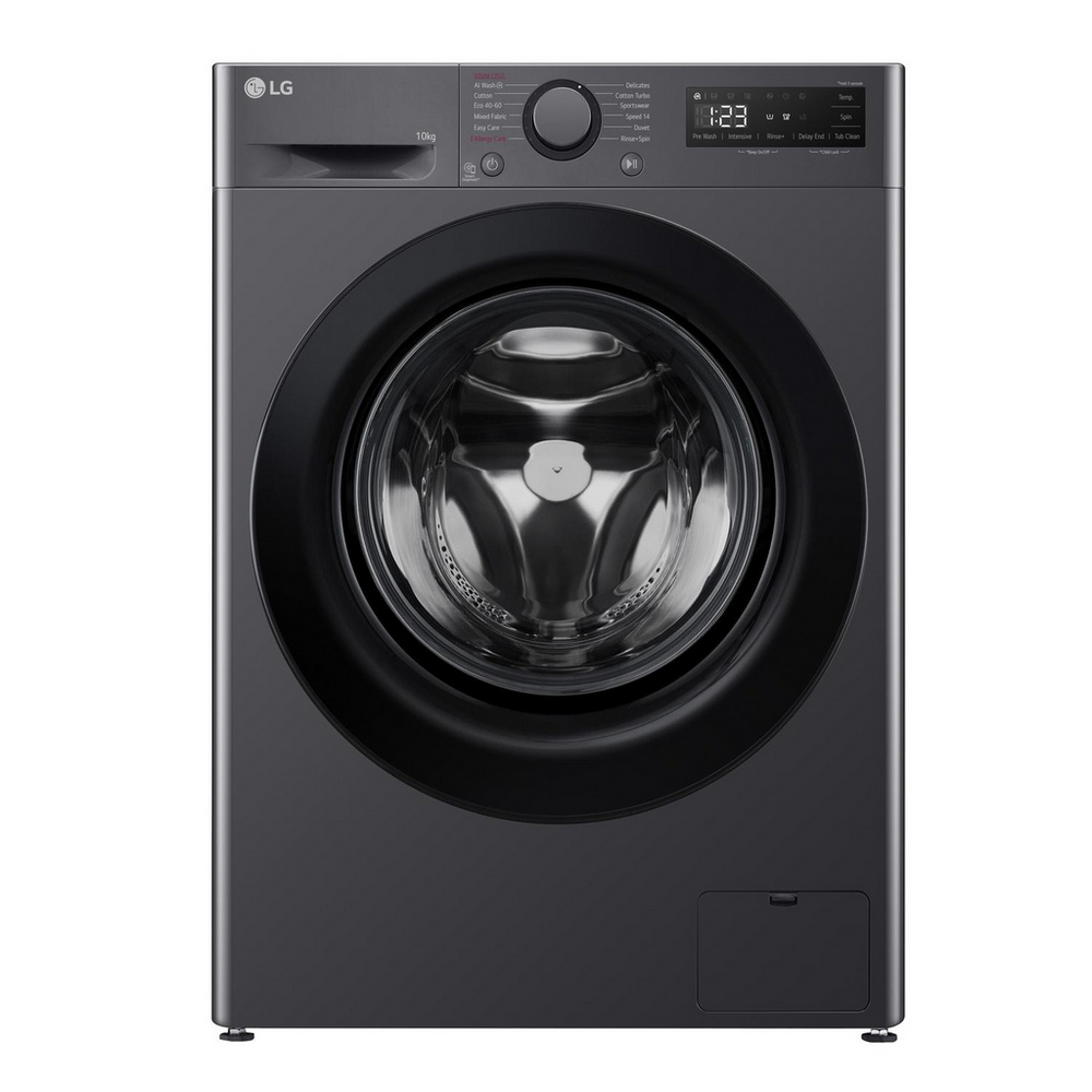 LG F4Y510GBLN1 10kg Steam 1400 Spin Freestanding Front Loading Washing Machine Slate Grey