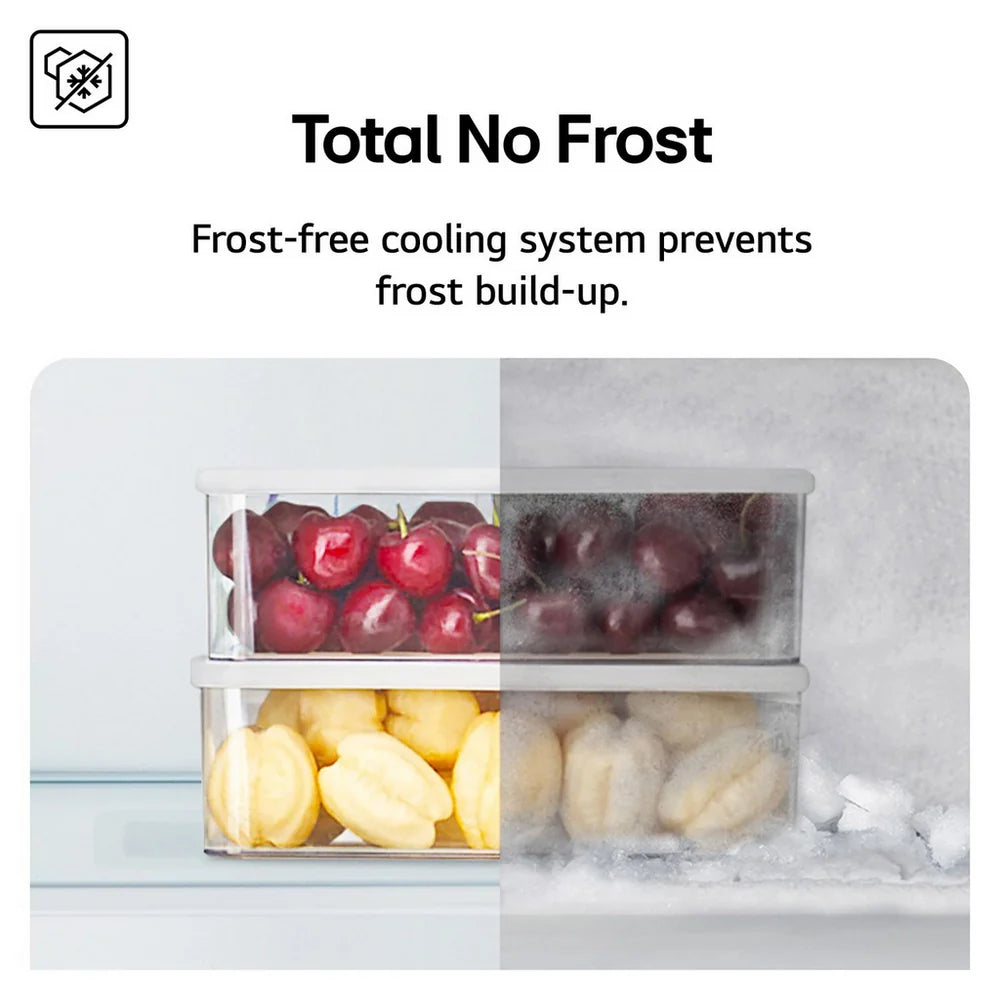 LG GBBS524CEV NatureFRESH 375L Freestanding Frost Free Fridge Freezer Essence Black Steel