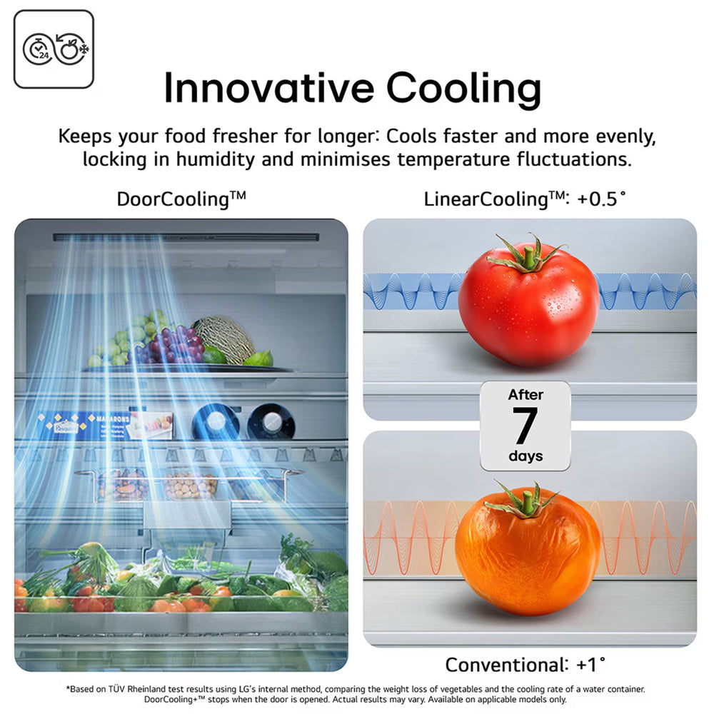 LG GBBSJ10DPY NatureFRESH 333L Total No Frost Fridge Freezer Prime Silver