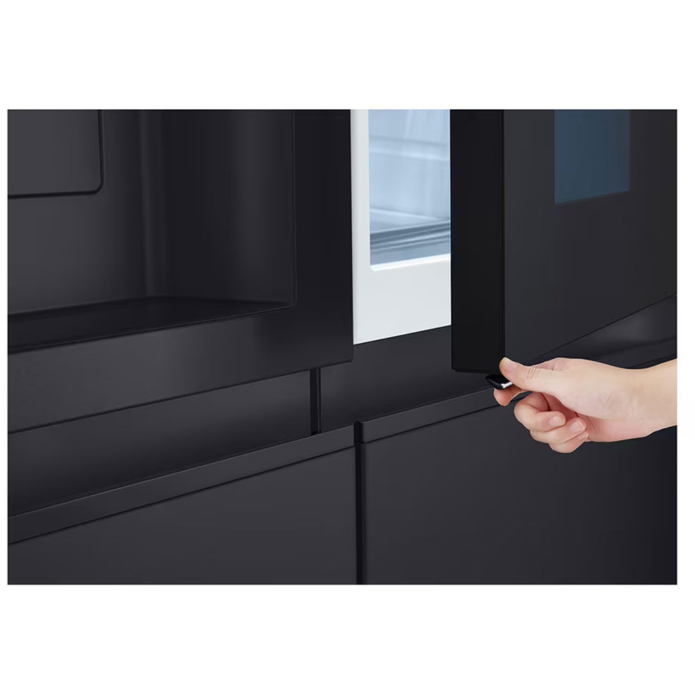 LG GSXE91EVAD 628L InstaView Non-Plumbed Frost Free American Fridge Freezer Essence Black Steel