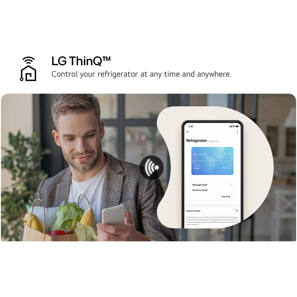 LG GSXE91EVAD 628L InstaView Non-Plumbed Frost Free American Fridge Freezer Essence Black Steel