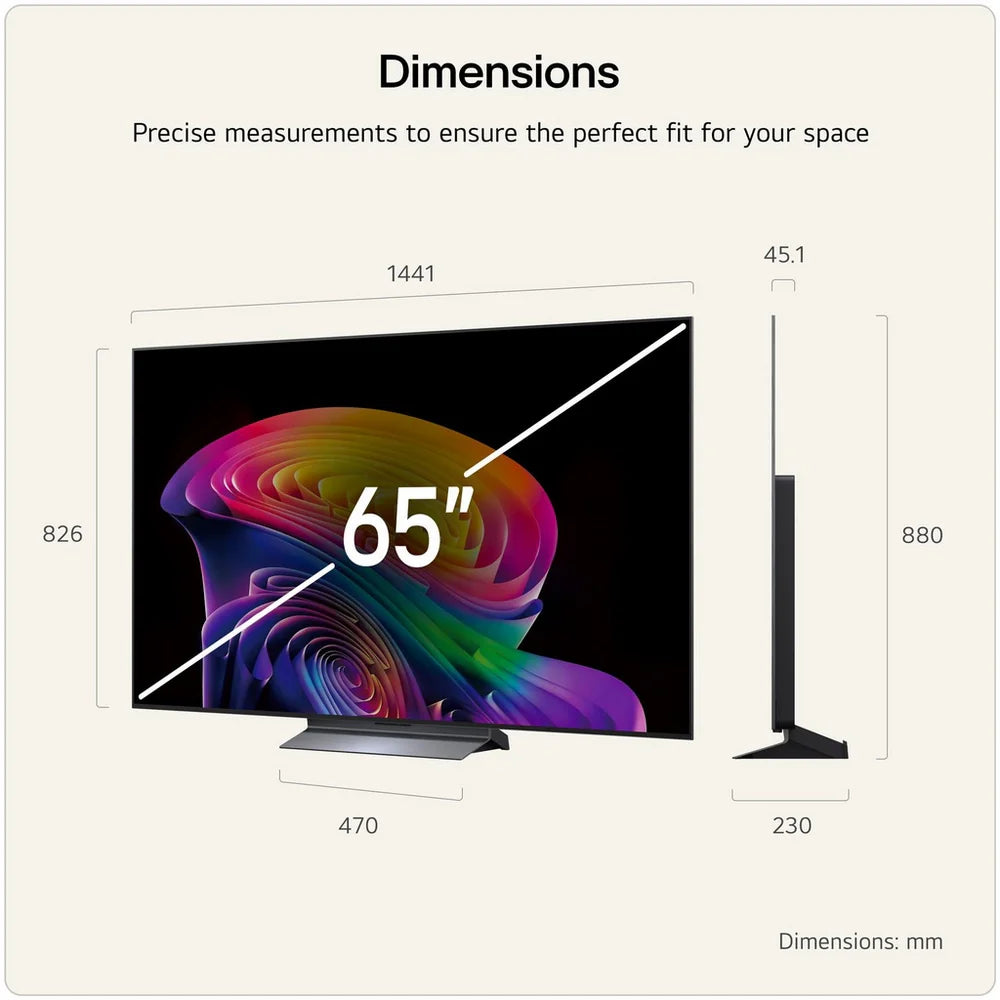 LG OLED65C66LB 65 Inch OLED evo AI C6 4K Ultra HD HDR Smart TV 2026