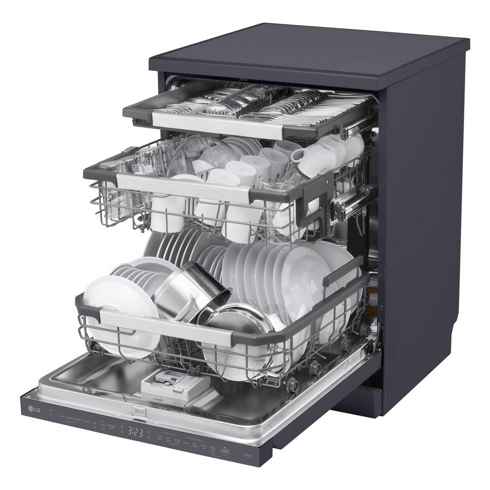 LG TrueSteam DF587HMS QuadWash WiFi Connected Full Size Dishwasher 14 Place Settings Matte Black