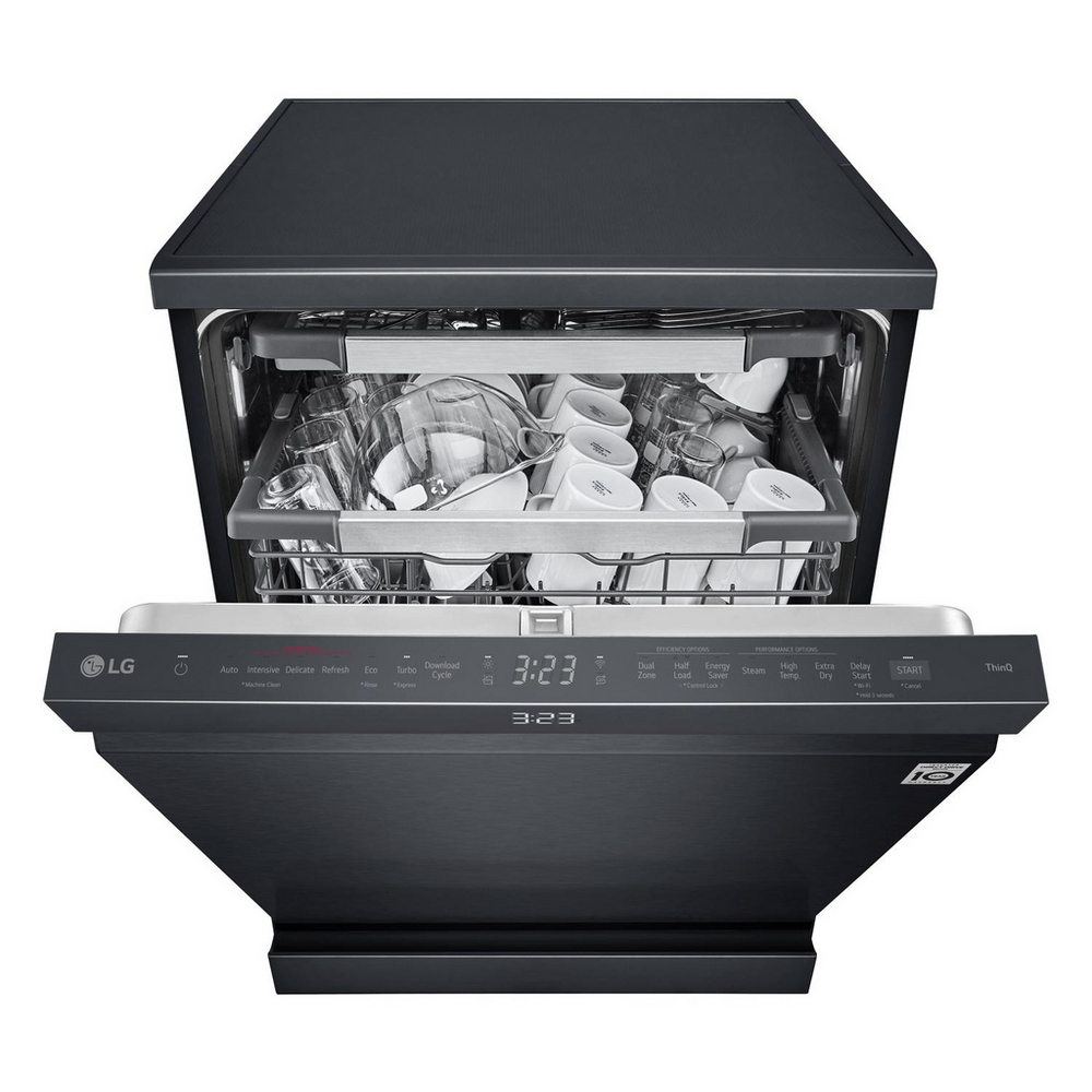 LG TrueSteam DF587HMS QuadWash WiFi Connected Full Size Dishwasher 14 Place Settings Matte Black