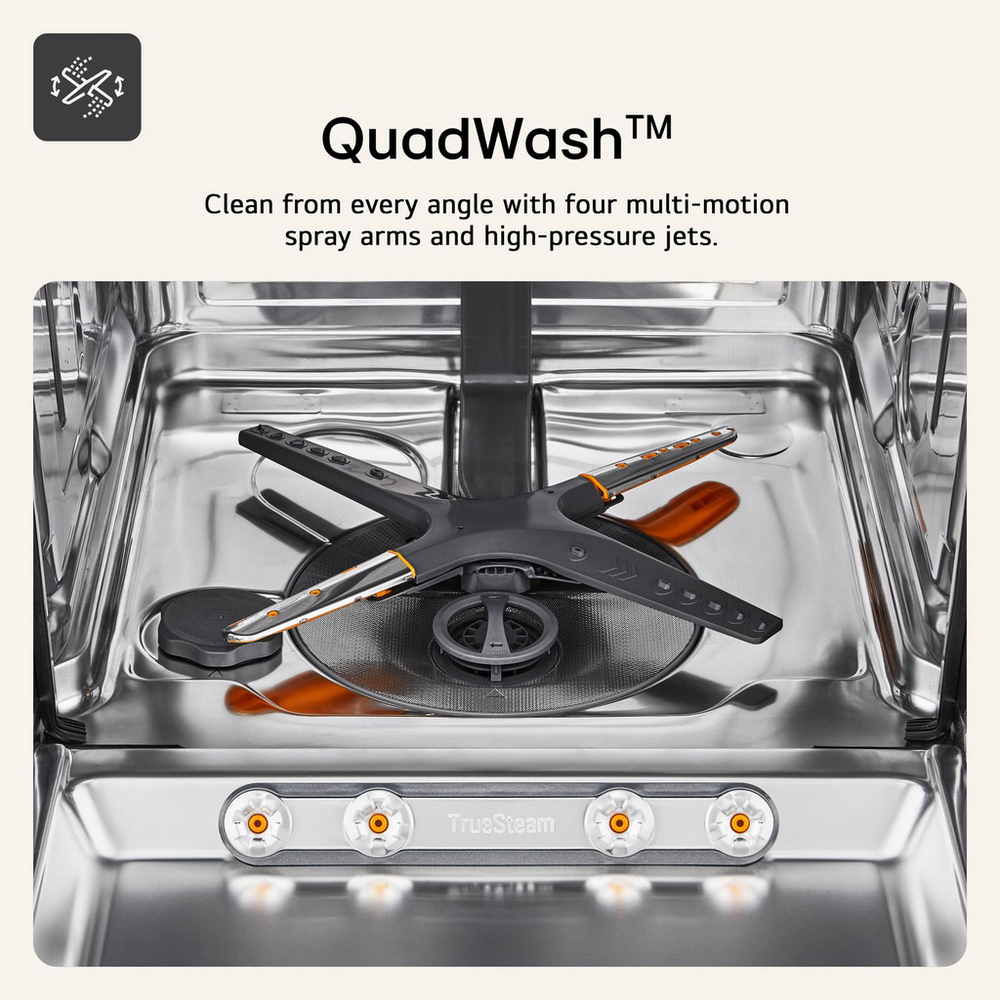 LG TrueSteam DF587HMS QuadWash WiFi Connected Full Size Dishwasher 14 Place Settings Matte Black