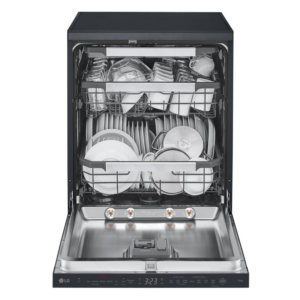 LG TrueSteam DF587HMS QuadWash WiFi Connected Full Size Dishwasher 14 Place Settings Matte Black