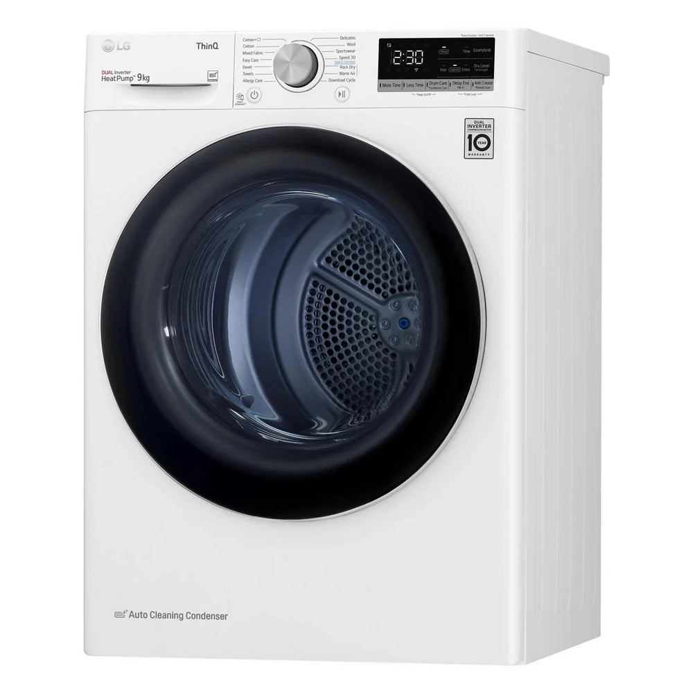 LG V7 FDV709W WiFi Connected 9kg DUAL Inverter Heat Pump Tumble Dryer White A++ Rated