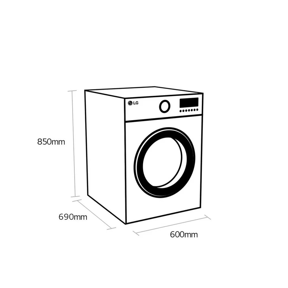LG V7 FDV709W WiFi Connected 9kg DUAL Inverter Heat Pump Tumble Dryer White A++ Rated